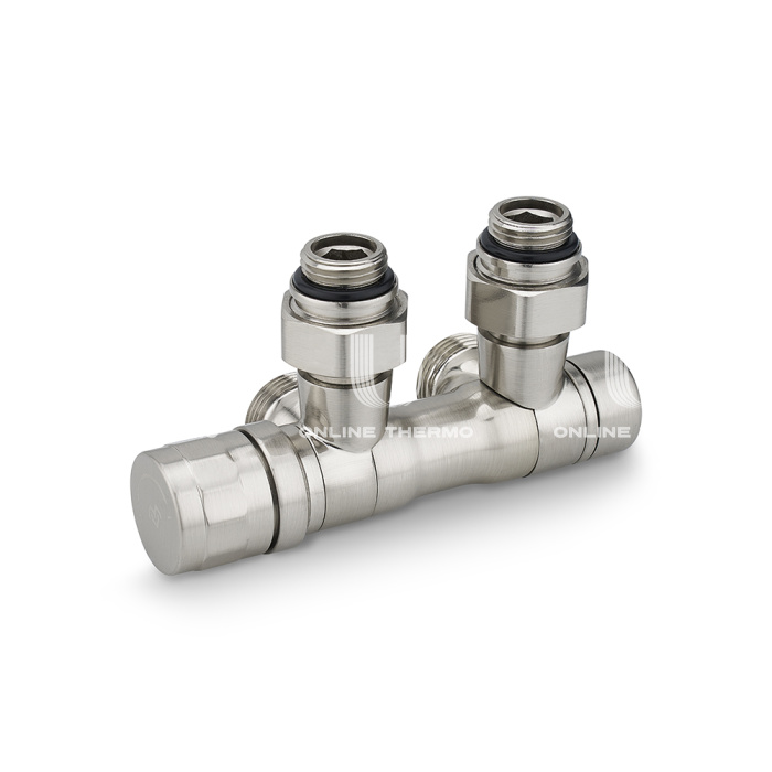 Узел нижнего подключения Varmega VMDV25-500415, 1/2"х3/4"EK, универсальный, матовый никель 