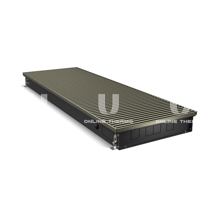Конвектор внутрипольный Royal Thermo ATRIUM RT-A-90/400/2600-DG-U-DB, с естественной конвекцией, без вентилятора 