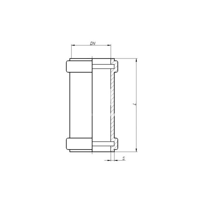 Муфта надвижная (ремонтная) PP-MD (полипропилен минерализированный) Ostendorf Skolan Safe SKU 335500 D110 мм 