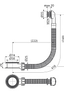 Слив-перелив для умывальника Alcaplast A328CR, хромированный 