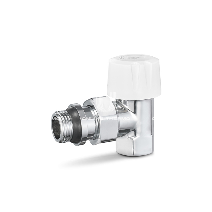 Термостатический клапан (терморегулятор) Varmega VMDV05-410404, 1/2" ВР-НР, угловой, хром 