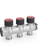 Коллектор с регулировочными клапанами Varmega VMMM03-C06153 1", на 3 выхода 3/4"ЕК, хромированный 