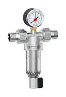 Фильтр сетчатый промывной Varmega VMSF04-C16052 PN16 3/4", для ХВС, с разъемными соединениями, хромированный (c манометром) 
