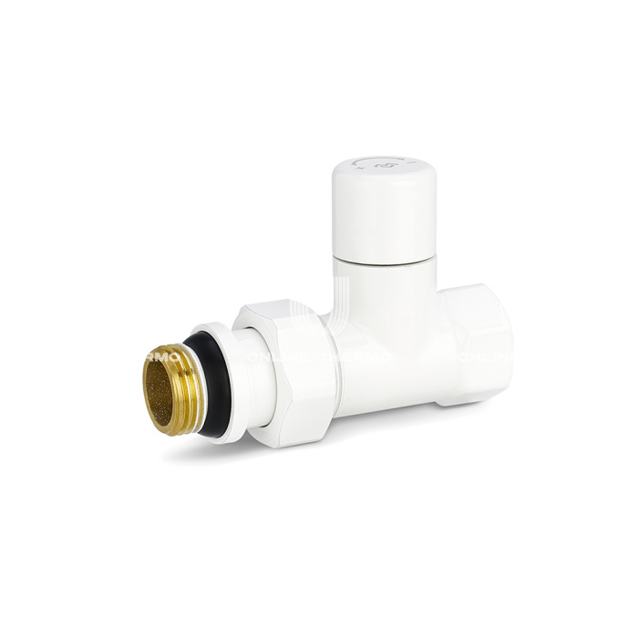 Радиаторный клапан ручной регулировки Varmega VMDV02-110404, 1/2" ВР-НР, прямой, белый 