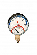 Термоманометр радиальный Wester TGR004-0-06-0670, диаметр 80 мм, 6 бар, 1/2", 120°С 