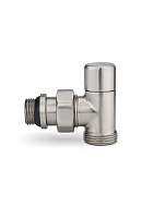 Запорный радиаторный клапан Varmega VMDV03-510415, 1/2"x3/4"EK НР, угловой, матовый никель 