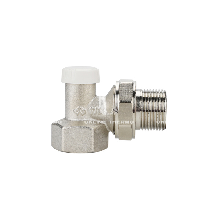 Запорный радиаторный клапан (вентиль) ручной регулировки Varmega VM10203, 3/4" ВР-НР, угловой 