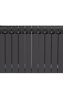 Биметаллический радиатор секционный Rifar Monolit 500, боковое подключение - 12 секций, антрацит 