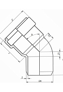 Отвод 67º PP-MD (полипропилен минерализированный) Ostendorf Skolan Safe SKB 335130 D110 мм 