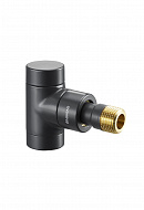 Запорный радиаторный клапан (вентиль) ручной регулировки Oventrop 1166032, DN15, 1/2" ВР-НР, Combi E, угловой, черный антрацит 