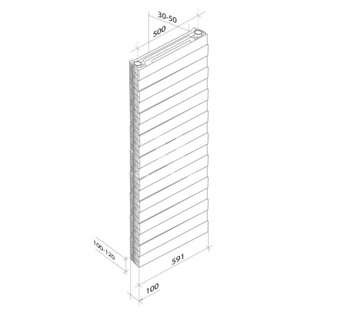 Биметаллический дизайн радиатор Royal Thermo PianoForte Tower 500 Bianco Traffico (белый) - 22 секции, нижнее / верхнее раздельное подключение 