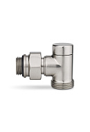 Узел нижнего подключения одинарный Varmega VMDV22-500415, 1/2"×3/4"EK НР, угловой, матовый никель 