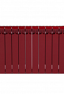 Биметаллический радиатор секционный Rifar Monolit 500, боковое подключение - 10 секций, RAL 3011 бордо 