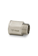 Удлинитель с внутренней и наружной резьбой Varmega ВР-НР 1/2"x20 мм, VMTF40-N040020, никелированный, шестигранный 