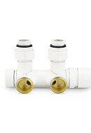 Узел нижнего подключения Varmega VMDV25-100415, 1/2"х3/4"EK, универсальный, белый 