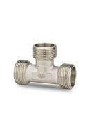 Тройник равносторонний с наружной резьбой Varmega НР 1/2", VMTF18-N040404, никелированный 