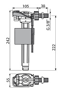 Впускной механизм Alcaplast A150-3/8", с боковой подводкой для керамических бачков 