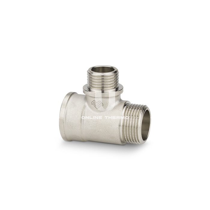 Тройник переходной с внутренней и наружной резьбой Varmega НР-НР-ВР 3/4"x1/2"x3/4", VMTF17-N050405, никелированный 