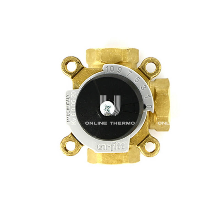 Трехходовой поворотный клапан Uni-fitt 360G0630 DN20, ВР 3/4", Kvs 6 