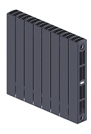 Биметаллический радиатор секционный Rifar Supremo 350, боковое подключение - 10 секций, титан 
