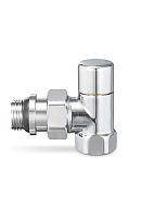 Запорный радиаторный клапан Varmega VMDV03-410404, 1/2" ВР-НР, угловой, хромированный 