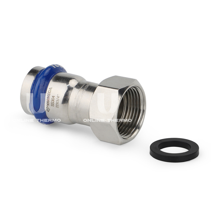Муфта раструбная Varmega Inox Press с накидной гайкой VM709003507, 35×1 1/4" 