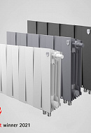 Биметаллический дизайн радиатор Royal Thermo PianoForte 300 Silver Satin (серый) VDR - 12 секций, нижнее правое подключение 