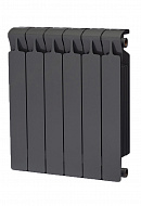 Биметаллический радиатор секционный Rifar Monolit 500, боковое подключение - 6 секций, антрацит 