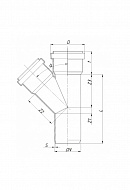 Тройник 45º PVC-U (НПВХ) Ostendorf KG KGEA 220300 D110х110 мм 