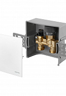 Набор терморегулятора Oventrop Unibox E RTL 1022760, 20-40°C, крышка белое стекло 