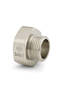 Переходник с внутренней и наружной резьбой Varmega ВР-НР под ключ 1 1/2"x1", VMTF25-N000806, никелированный 