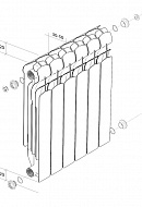 Алюминиевый радиатор  Royal Thermo Indigo 500 2.0, белый - 8 секций, боковое подключение 