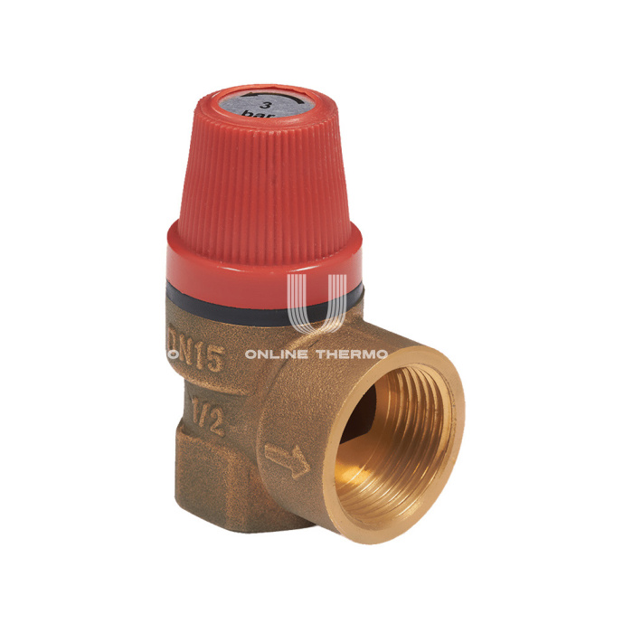 Клапан предохранительный (сбросной) Aquasfera 3008-01, 1/2" ВР, 1.5 бар, мембранный, латунь 