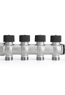 Коллектор с регулировочными клапанами Varmega VMMM03-C06154 1", на 4 выхода 3/4"ЕК, хромированный 