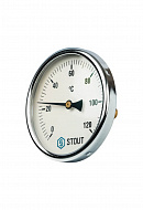 Термометр биметаллический с погружной гильзой Stout SIM-0001-105015, диаметр 100 мм, 120°С, штуцер 50 мм 