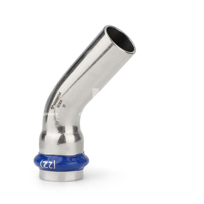 Угольник 45° однораструбный Varmega Inox Press VM713002222, 22×22a мм 