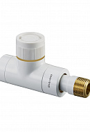 Термостатический клапан (терморегулятор) Oventrop 1163162, DN15, 1/2" ВР-НР, серия E, прямой, белый, с преднастройкой 