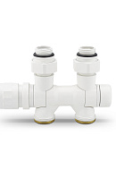 Узел нижнего подключения Varmega VMDV25-100415, 1/2"х3/4"EK, универсальный, белый 