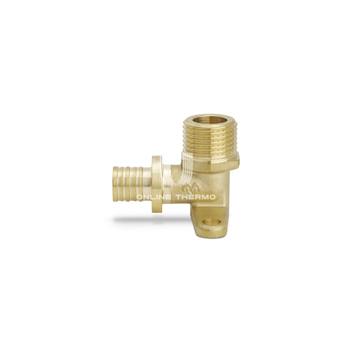 Угольник настенный (водорозетка) с наружной резьбой Varmega Slide-fit VM522001604, 16×1/2", с креплением, аксиальный 