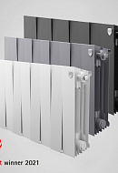 Биметаллический дизайн радиатор Royal Thermo PianoForte 300 Silver Satin (серый) - 8 секций, боковое подключение 