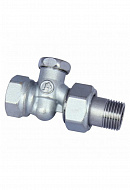 Запорный радиаторный клапан ручной Giacomini R17DX004, 3/4", ВР-НР, прямой, хромированный 