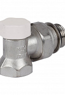 Запорный радиаторный клапан (вентиль) ручной регулировки Stout SVL-1156-100015, 1/2" ВР-НР, угловой, с уплотнением 
