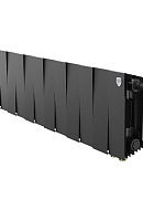 Биметаллический дизайн радиатор Royal Thermo PianoForte VD 200 Noir Sable (черный) VDR80 - 12 секций, нижнее правое подключение, 80мм 