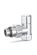 Запорный радиаторный клапан Varmega VMDV03-410404, 1/2" ВР-НР, угловой, хромированный 