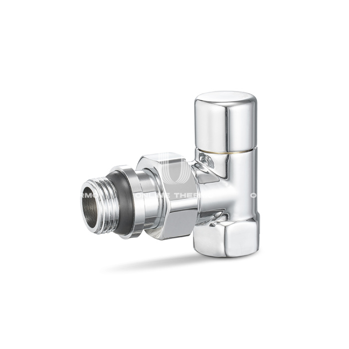 Запорный радиаторный клапан Varmega VMDV03-410404, 1/2" ВР-НР, угловой, хромированный 