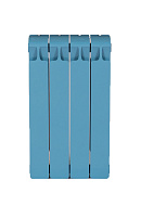 Биметаллический радиатор секционный Rifar Monolit 500, боковое подключение - 4 секции, RAL 5024 сапфир 