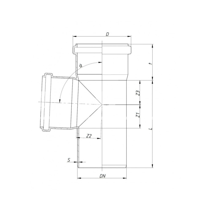 Тройник 87º PP-MD (полипропилен минерализированный) Ostendorf Skolan Safe SKEA 335400 D110х110 мм 