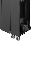 Биметаллический дизайн радиатор Royal Thermo PianoForte VD 200 Noir Sable (черный) VDR80 - 14 секций, нижнее правое подключение, 80мм 