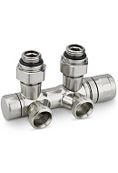 Узел нижнего подключения Varmega VMDV25-500415, 1/2"х3/4"EK, универсальный, матовый никель 
