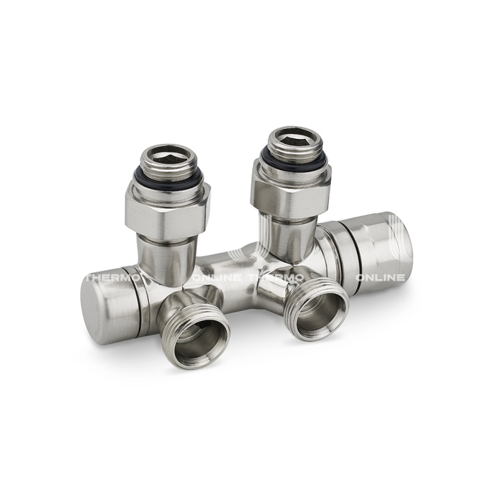 Узел нижнего подключения Varmega VMDV25-500415, 1/2"х3/4"EK, универсальный, матовый никель 